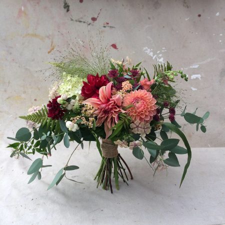 Dahlia Bridal Bouquet for a September wedding