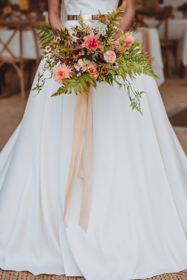 Wild garden style bridal bouquet of Autumn flowers