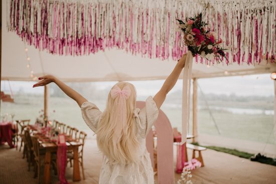 Barbie pink sailcloth wedding inspiration