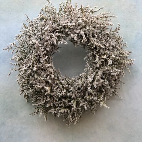 White dried flower wreath