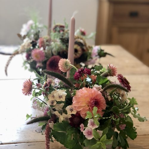 September flower bowl arrangement