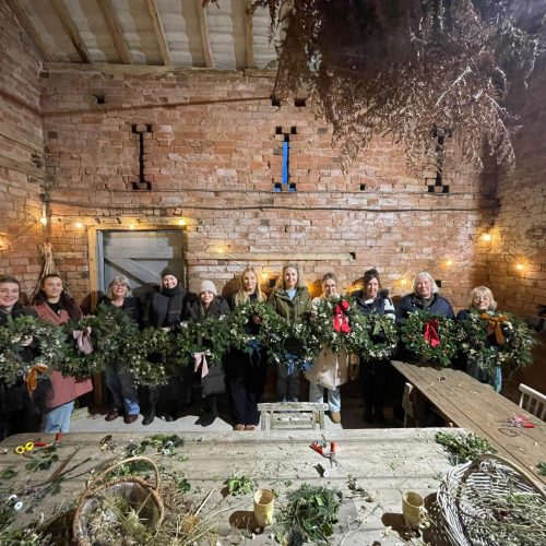 Christmas wreath workshop at Fleece and flowers