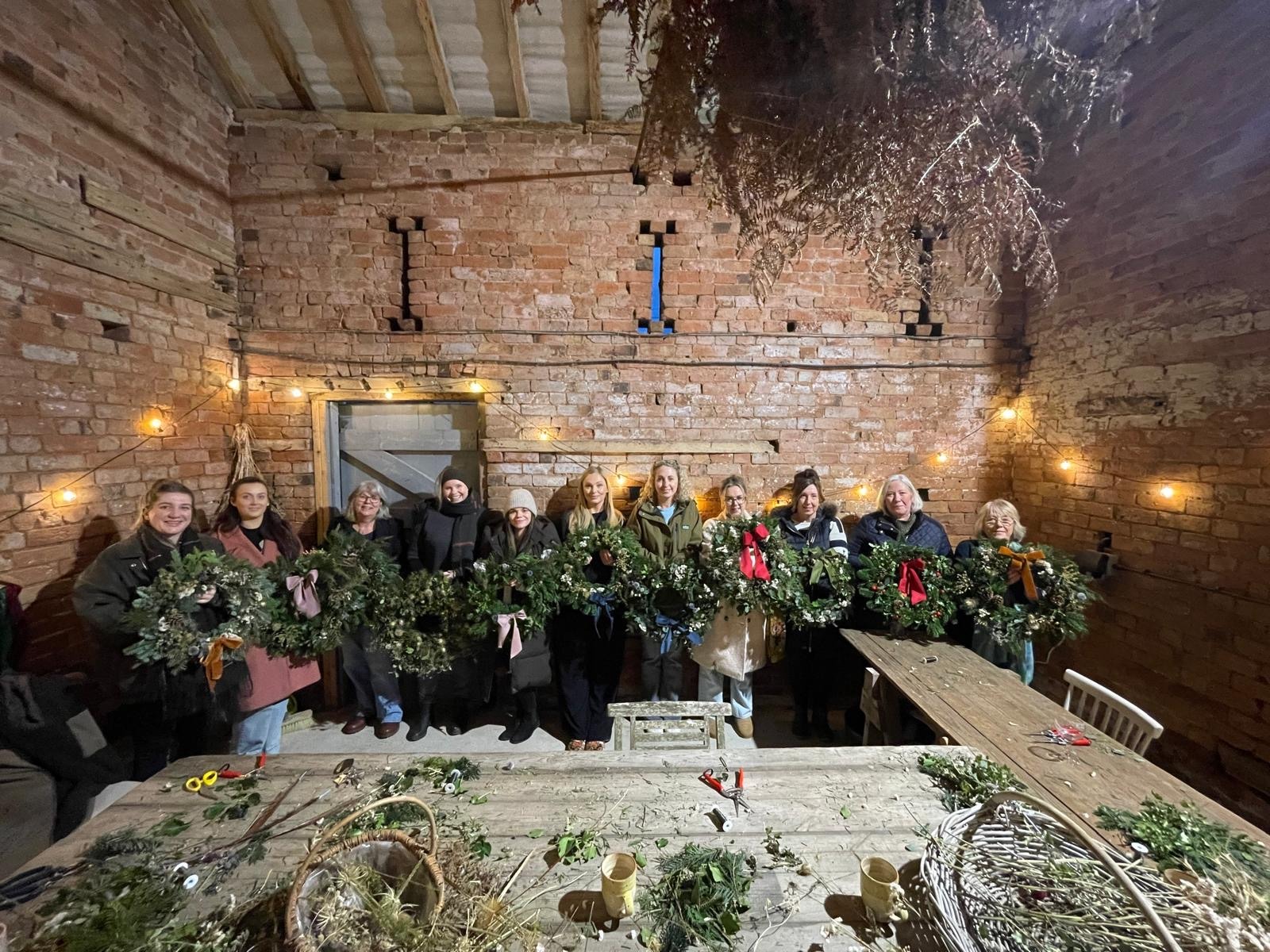 Christmas wreath workshop at Fleece and flowers
